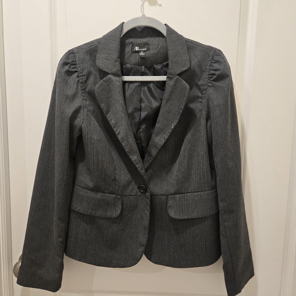 AB Studio Women's Gray Blazer Jacket Size 12